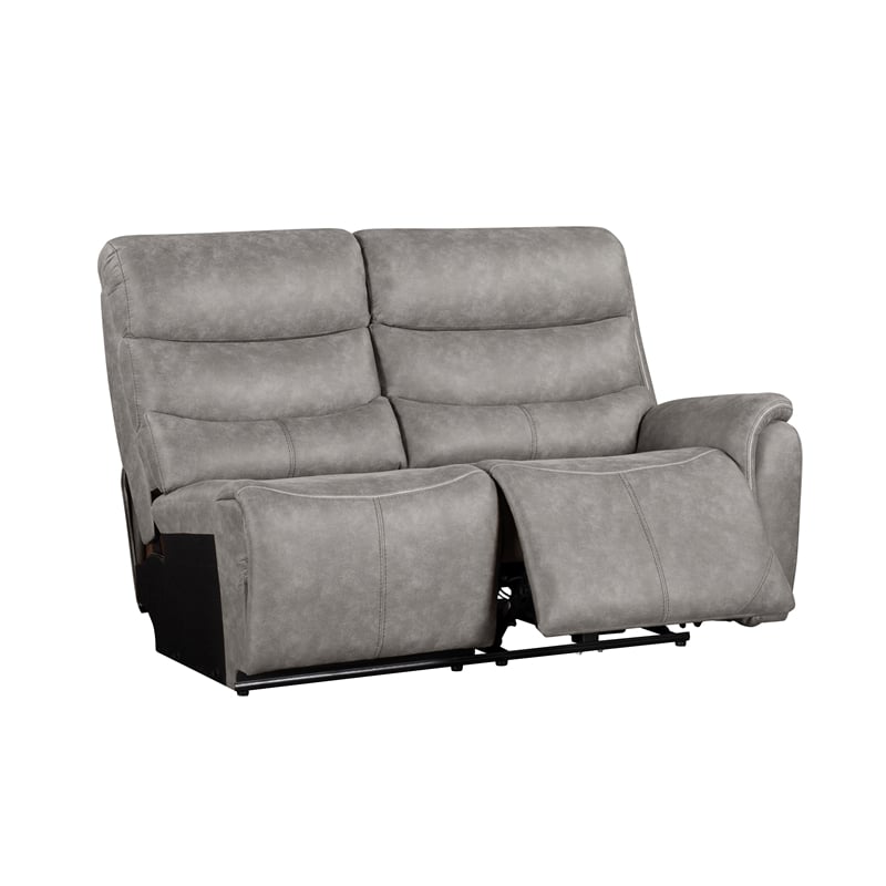 New Classic Furniture Kamari 3-Piece Fabric Power Sectional Set in Gray