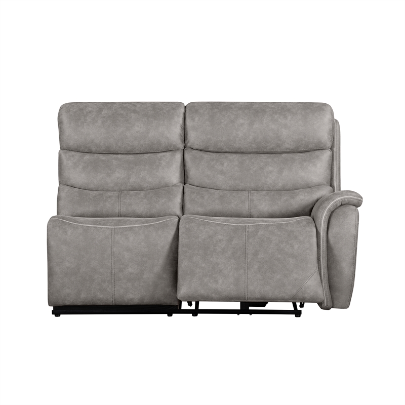 New Classic Furniture Kamari 3-Piece Fabric Power Sectional Set in Gray