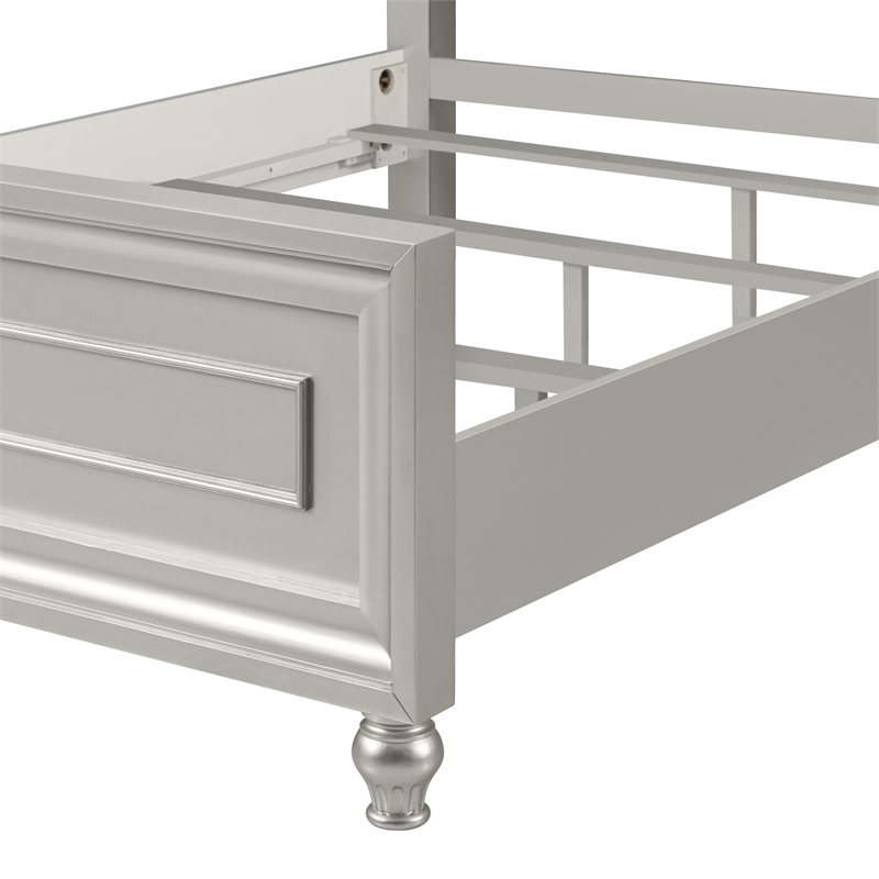 New Classic Furniture Reflections Wood Upholstered Queen Bed in Silver