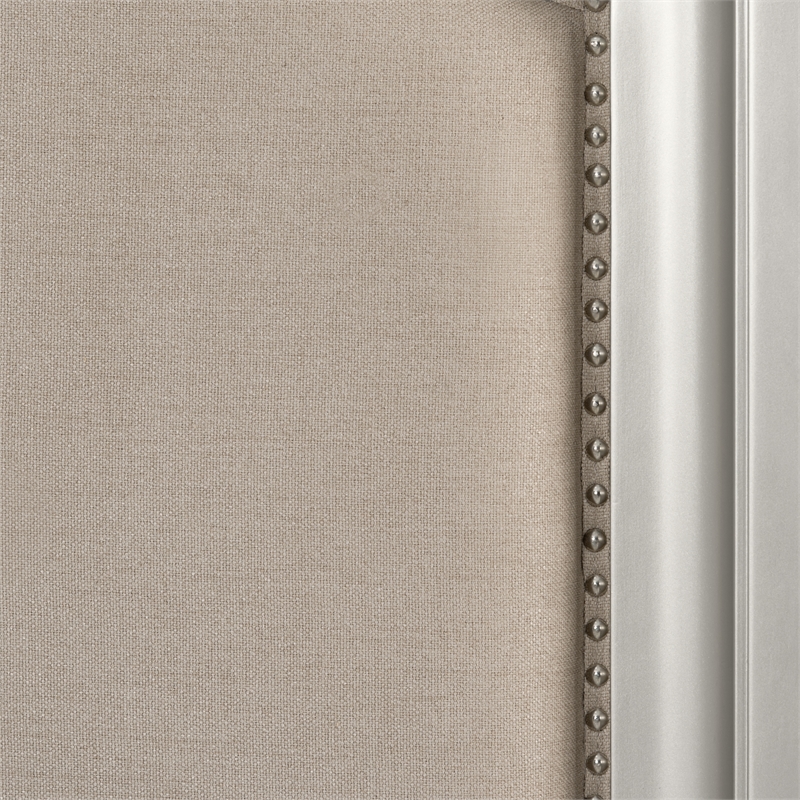 New Classic Furniture Reflections Wood Upholstered Queen Bed in Silver