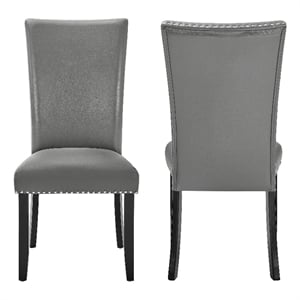 New Classic Furniture Lyra Wood Dining Chair in Gray (Set of 2)