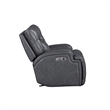 New Classic Furniture Titan Faux Leather Power Glider Recliner in Gray