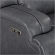 New Classic Furniture Titan Faux Leather Power Glider Recliner in Gray