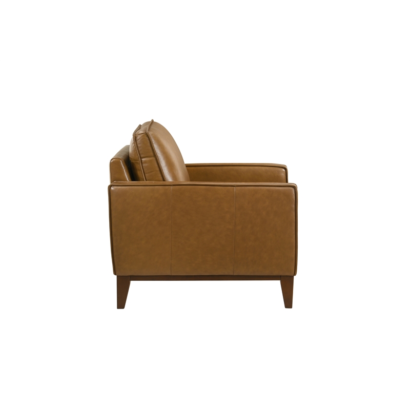 New Classic Furniture Caspar 3-Piece Leather Living Room Set in Caramel