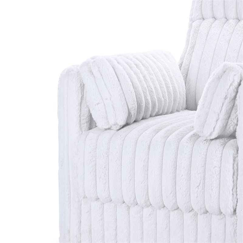 New Classic Furniture Embrace Fabric Swivel Accent Chair in White