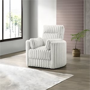 New Classic Furniture Embrace Fabric Swivel Accent Chair in White
