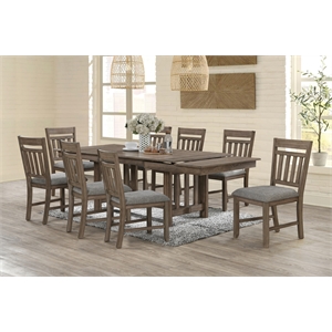 New Classic Furniture Harrisburg 9-Piece Wood Dining Set in Walnut
