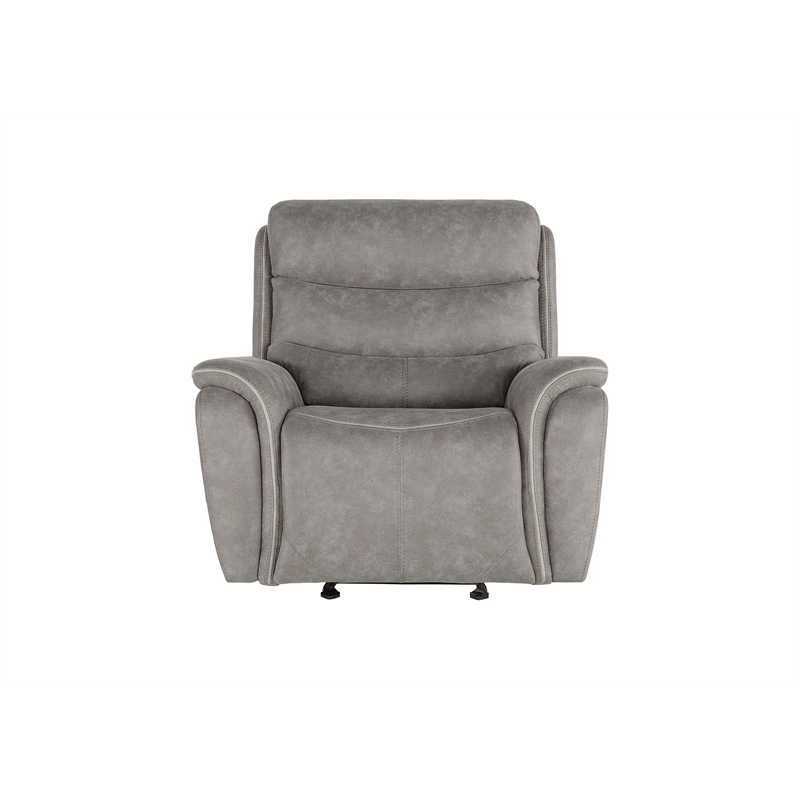 New Classic Furniture Kamari Fabric Power Glider Recliner in Gray