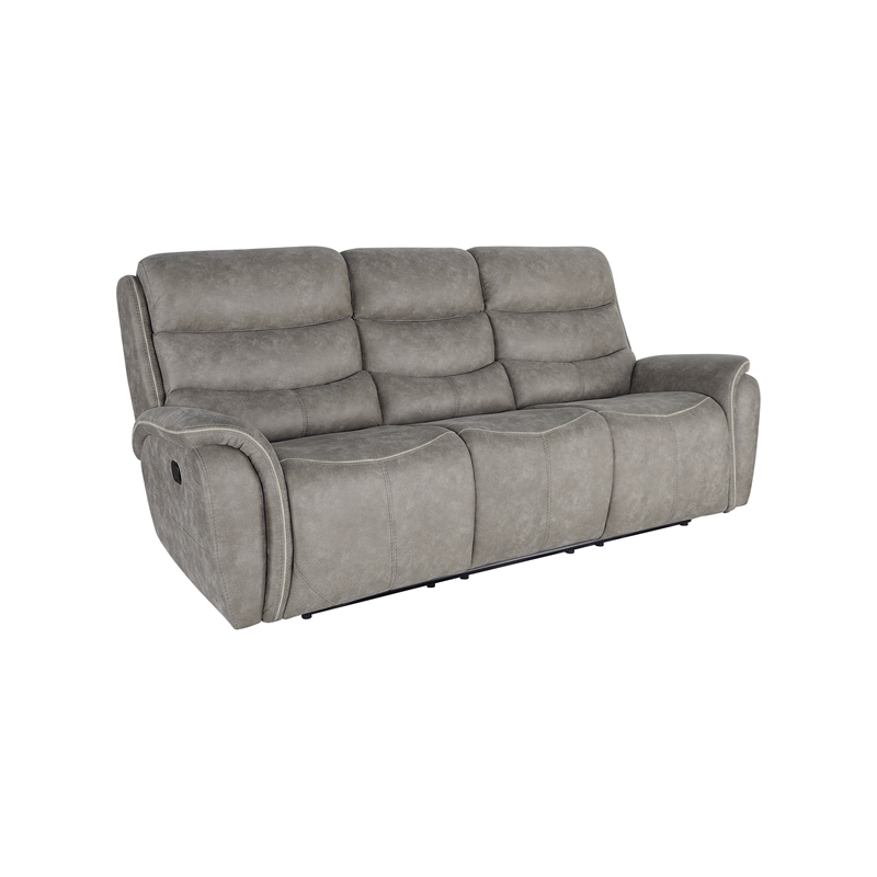 New Classic Furniture Kamari 3-Piece Fabric Manual Living Room Set in Gray
