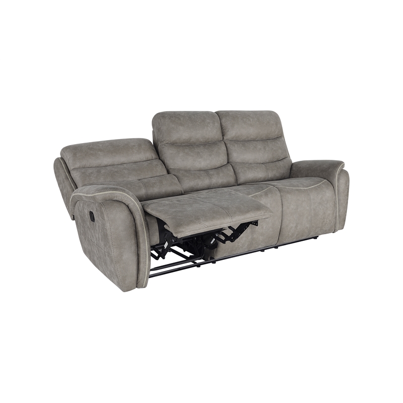 New Classic Furniture Kamari 3-Piece Fabric Manual Living Room Set in Gray