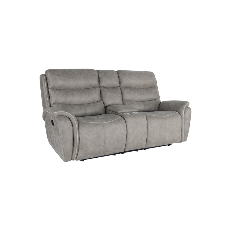 New Classic Furniture Kamari 3-Piece Fabric Manual Living Room Set in Gray