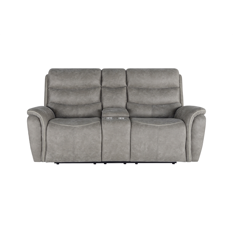 New Classic Furniture Kamari 3-Piece Fabric Manual Living Room Set in Gray