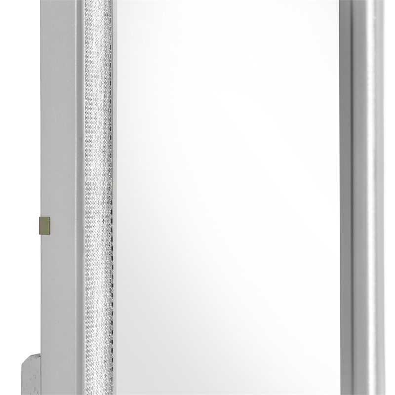 New Classic Furniture Stardust Wood 6-Drawer Dresser with Mirror in White