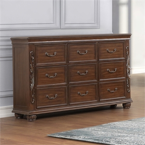 new classic furniture vienna wood 9-drawer dresser in cherry
