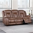 New Classic Furniture Morello Fabric Sofa with Power Footrest in Brown
