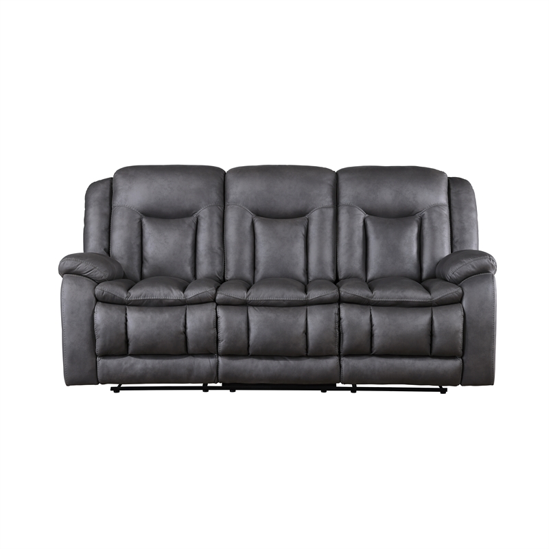 New Classic Furniture Morello Fabric Sofa with Power Footrest in Gray