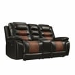 New Classic Furniture Nikko 2-Piece Faux Leather Manual Living Room Set in Brown