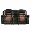 New Classic Furniture Nikko 2-Piece Faux Leather Manual Living Room Set in Brown