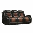 New Classic Furniture Nikko 3-Piece Faux Leather Manual Living Room Set in Brown