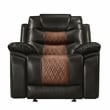 New Classic Furniture Nikko 3-Piece Faux Leather Manual Living Room Set in Brown
