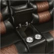 New Classic Furniture Nikko 3-Piece Faux Leather Manual Living Room Set in Brown