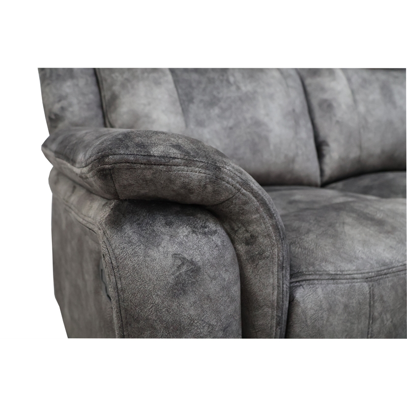 New Classic Furniture Park City 3-Piece Fabric Manual Living Room Set in Slate