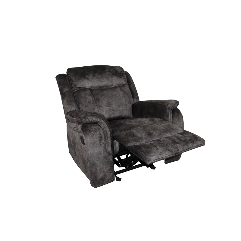 New Classic Furniture Park City 3-Piece Fabric Manual Living Room Set in Slate