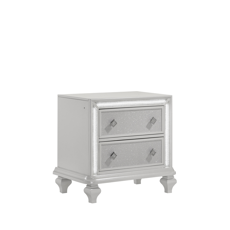 New Classic Furniture Stardust Wood 2-Drawer Nightstand in White