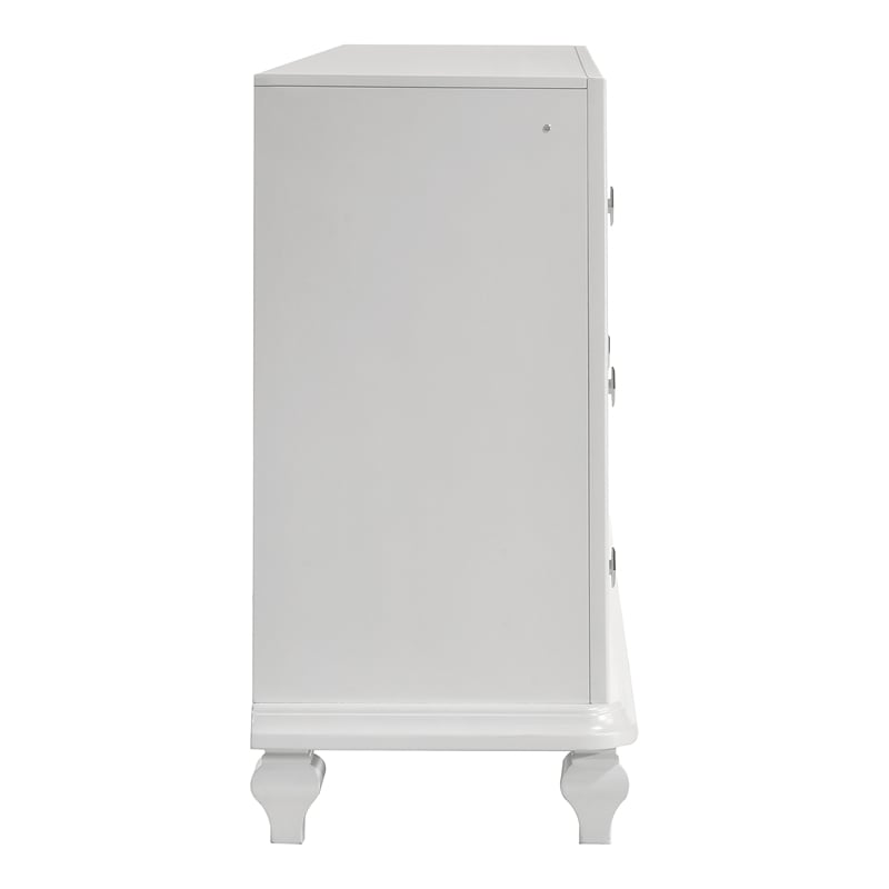 New Classic Furniture Stardust Wood 6-Drawer Dresser in White