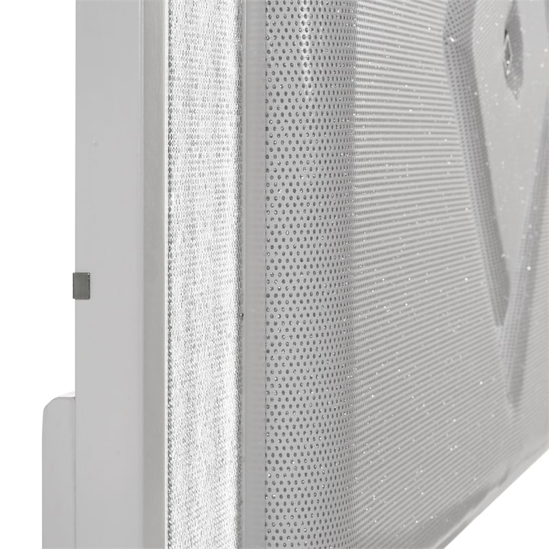 New Classic Furniture Stardust Solid Wood Queen Upholstered Bed in White