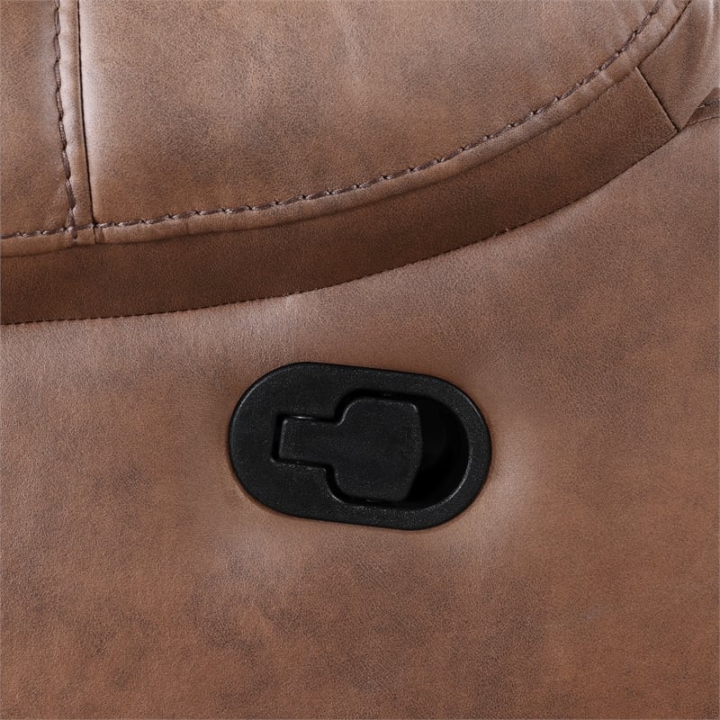 New Classic Furniture Morello Fabric Sofa with Dual Recliners in Brown