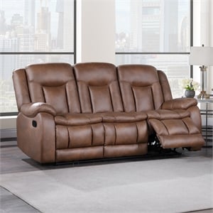 new classic furniture morello fabric sofa with dual recliners