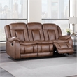 New Classic Furniture Morello Fabric Sofa with Dual Recliners in Brown