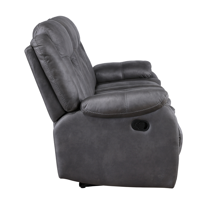 New Classic Furniture Morello Fabric Sofa with Dual Recliners in Gray