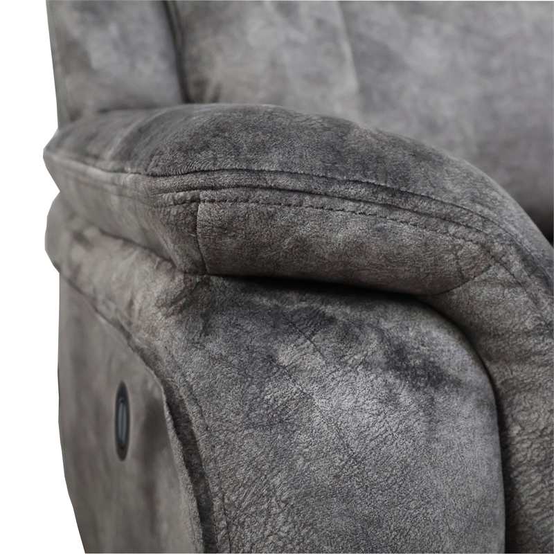 New Classic Furniture Park City 3-Piece Fabric Power Living Room Set in Slate