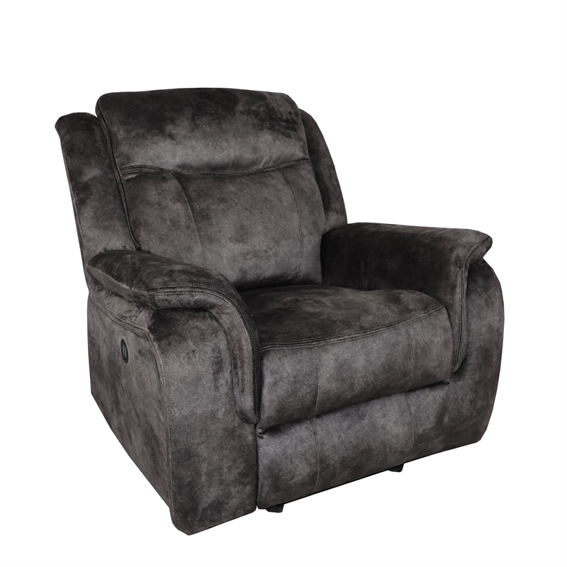 New Classic Furniture Park City 3-Piece Fabric Power Living Room Set in Slate