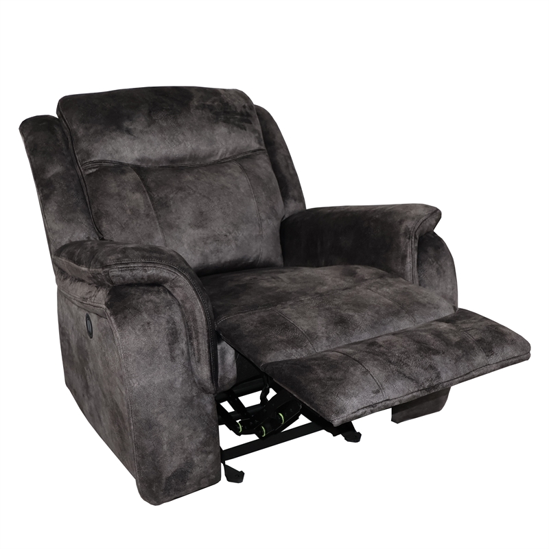 New Classic Furniture Park City 3-Piece Fabric Power Living Room Set in Slate
