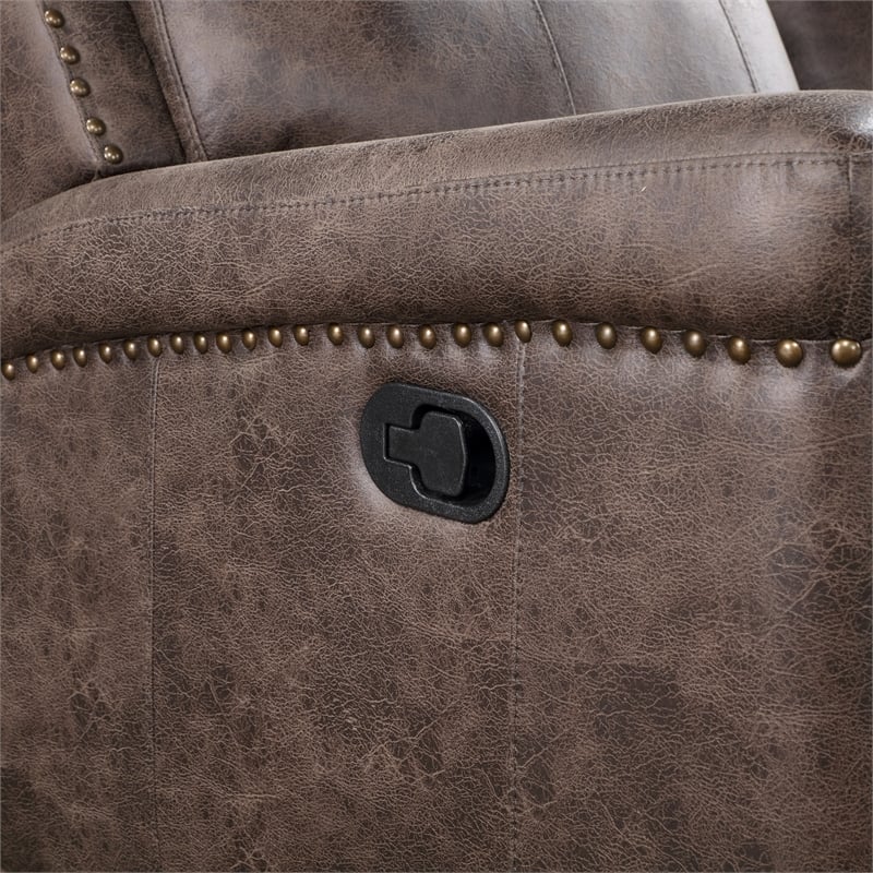 New Classic Furniture Quade 3-Piece Fabric Manual Living Room Set in Mocha