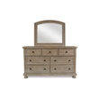 New Classic Furniture Allegra Wood 7-Drawer Dresser with Mirror in Pewter