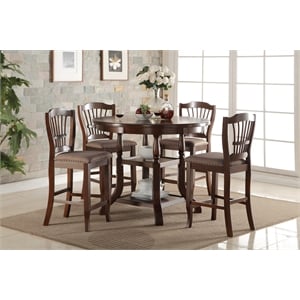 New Classic Furniture Bixby 5-Piece Wood Counter Dining Room Set in Espresso