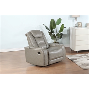 new classic furniture breckenridge leather glider recliner in gray