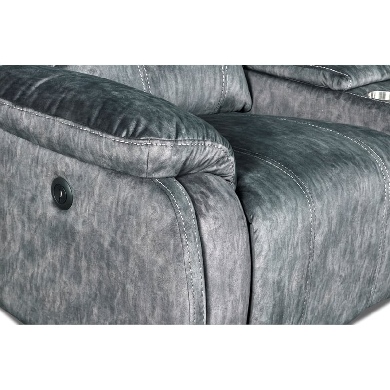 New Classic Furniture Tango 2-Piece Fabric Power Living Room Set in Shadow Gray