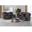 New Classic Furniture Kellen 2-Piece Faux Leather Power Living Room Set in Brown