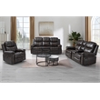 New Classic Furniture Kellen 3-Piece Faux Leather Manual Living Room Set - Brown
