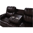 New Classic Furniture Kellen 3-Piece Faux Leather Manual Living Room Set - Brown