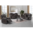 New Classic Furniture Kellen 3-Piece Faux Leather Manual Living Room Set - Brown