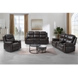 New Classic Furniture Kellen 3-Piece Faux Leather Power Living Room Set in Brown