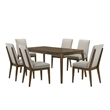 New Classic Furniture Maggie 7-Piece Wood Dining Table Set in Natural