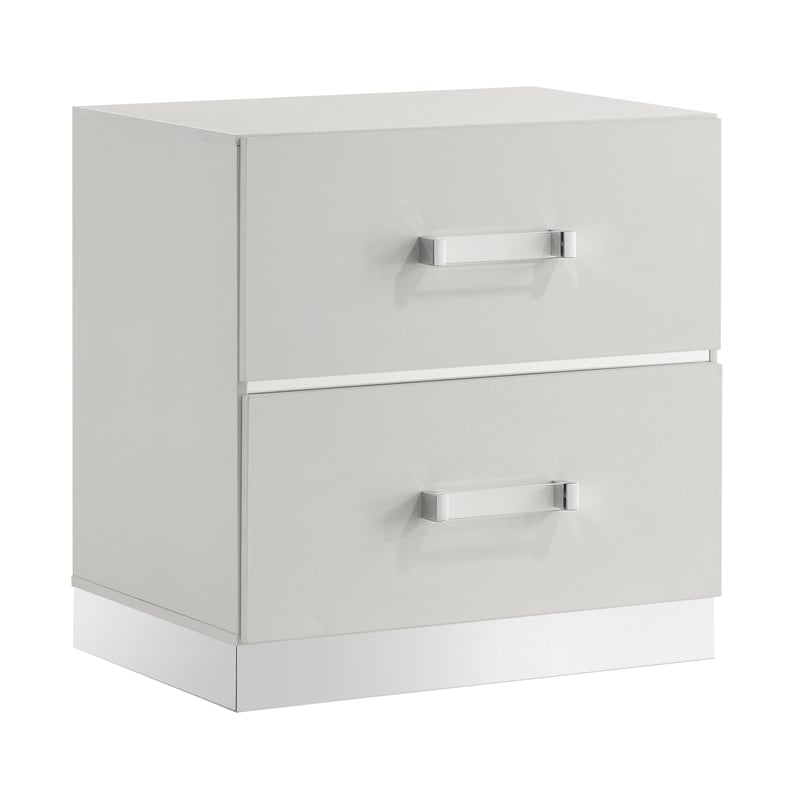 New Classic Furniture Europa Wood 2-Drawer Nightstand in White