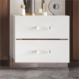 New Classic Furniture Europa Wood 2-Drawer Nightstand in White